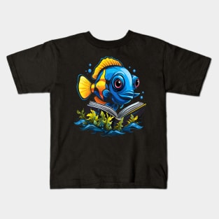 Blue Tang Reads Book Kids T-Shirt